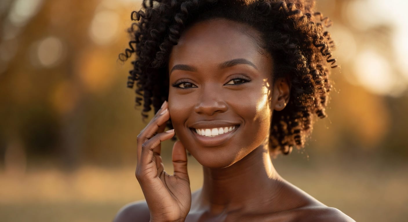 Femme à la peau éclatante et uniforme - résultats visibles en 30 jours Opalya